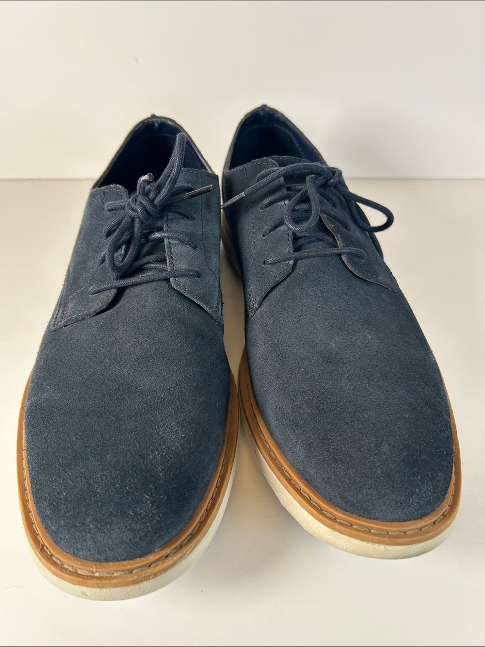 Clarks Blue Suede Derby with Contrast Gum Trim - Picture 4 of 9